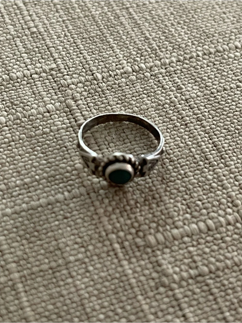 Sterling Silver Green Stone Women's Ring